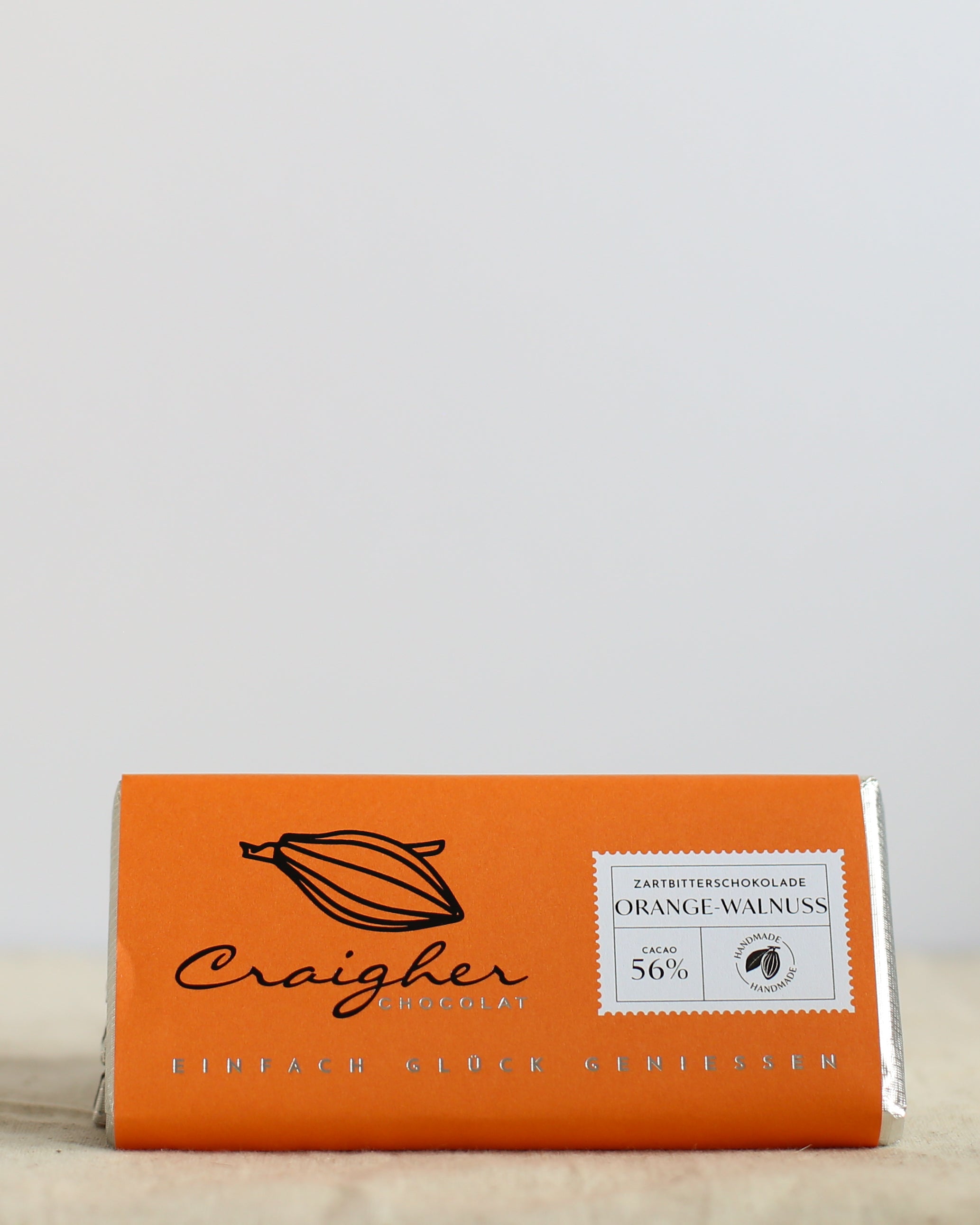 Zartbitter Schokolade | 56% | Orange-Walnusskrokant