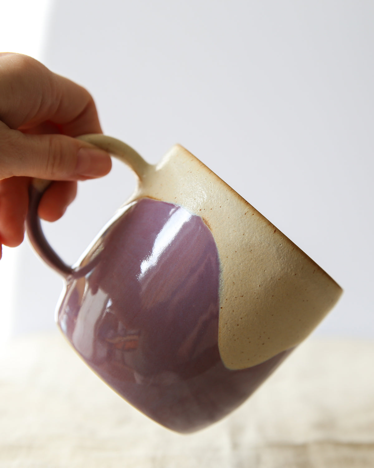 Grosse Teetasse aus Keramik | lavender wave